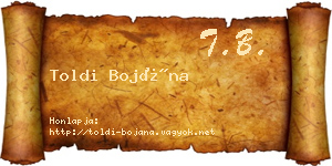 Toldi Bojána névjegykártya